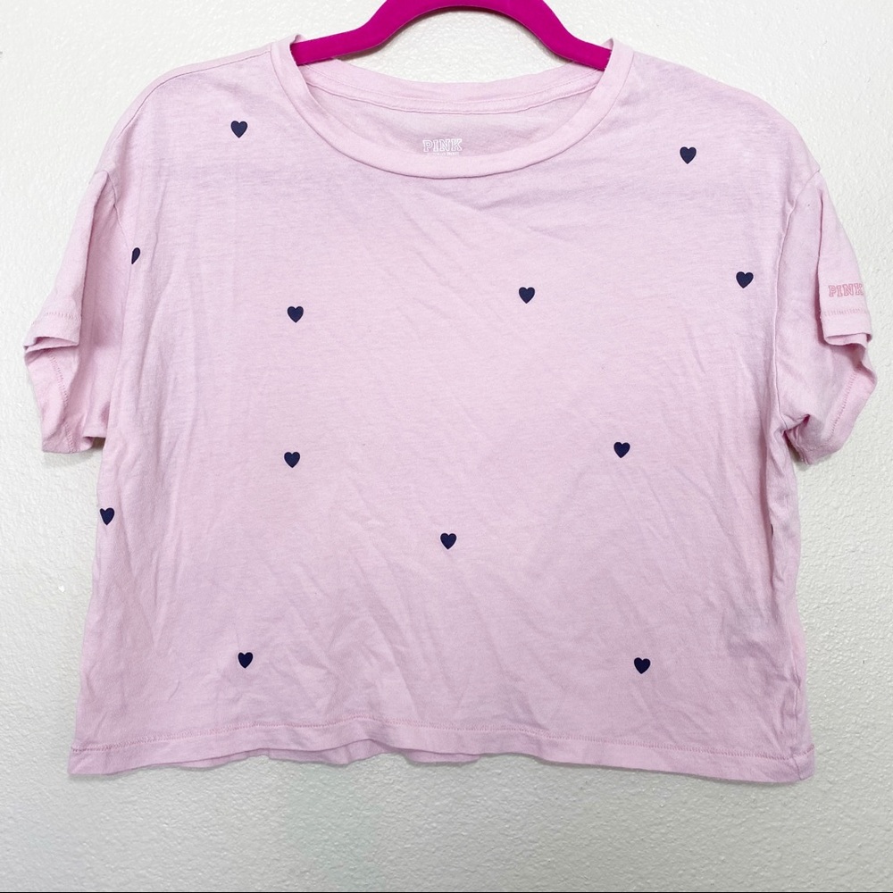 Pink cropped cotton tee